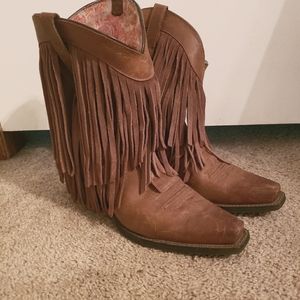 Rarely used fringe cowgirl boots